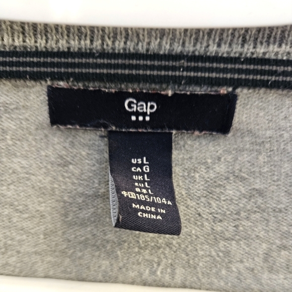 Gap Light Heather Gray  V-Neck Sweater (Large) - Picture 3 of 3